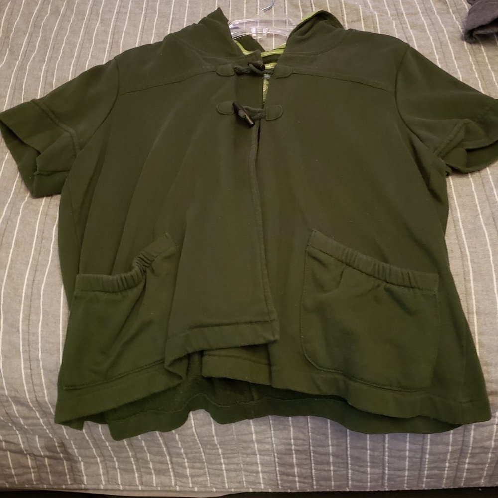 Maurices Green Hoodie Cloak with toggles
